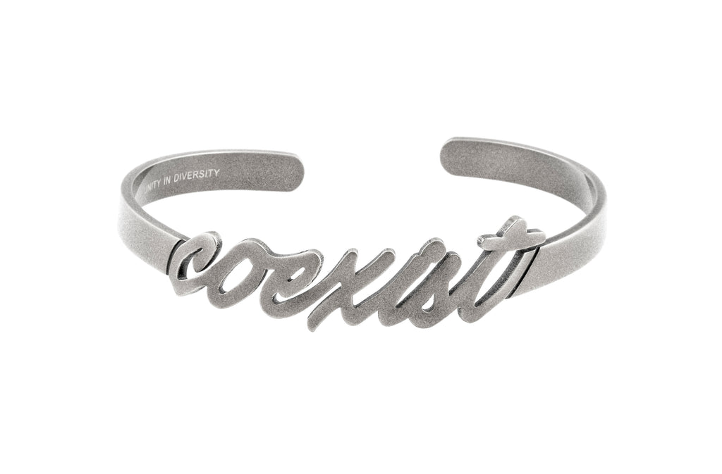 Antique Silver Coexist Cuff Bracelet